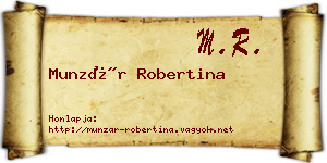 Munzár Robertina névjegykártya